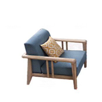 德诚和家具北欧系列白腊木（橡木）客厅沙发 单人位V656款