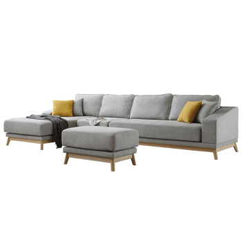 德诚和家具北欧系列白腊木（橡木）客厅沙发 转角沙发V659款